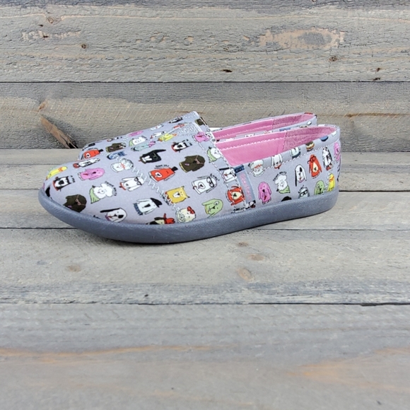 Lil Bobs For Skechers Girls Gray/Multi Slip ons 13 - Picture 2 of 8
